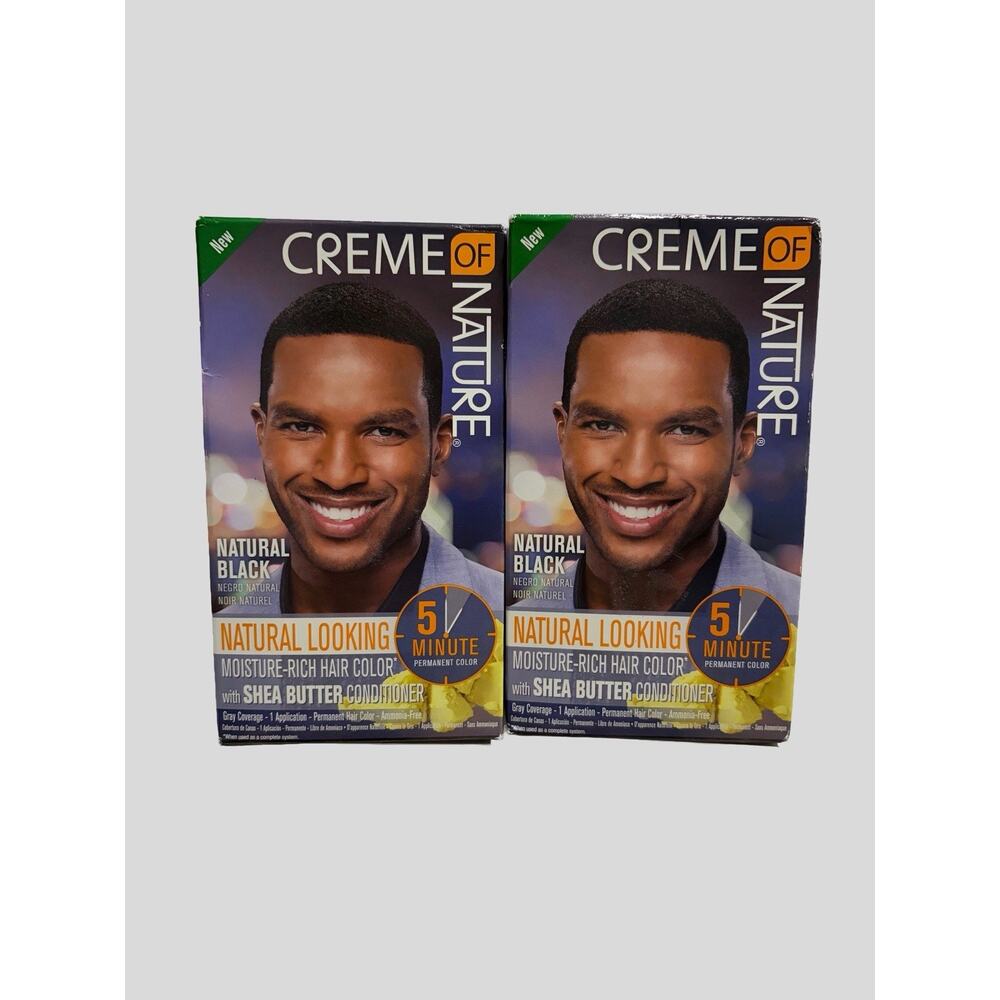 Creme of Nature Natural Black Hair Color 5 Min w/ Shea Butter 2 Pack Men NEW